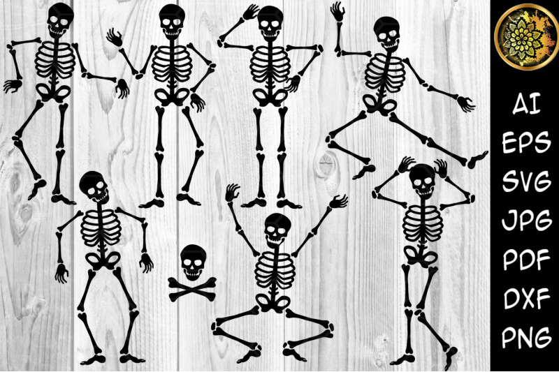 Halloween Skeleton Svg Instant Digital Download Creative Diy Vinyl C By Mandala Creator Thehungryjpeg Com