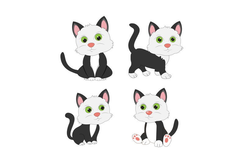 cute cat simple vector illustration By CurutDesign | TheHungryJPEG