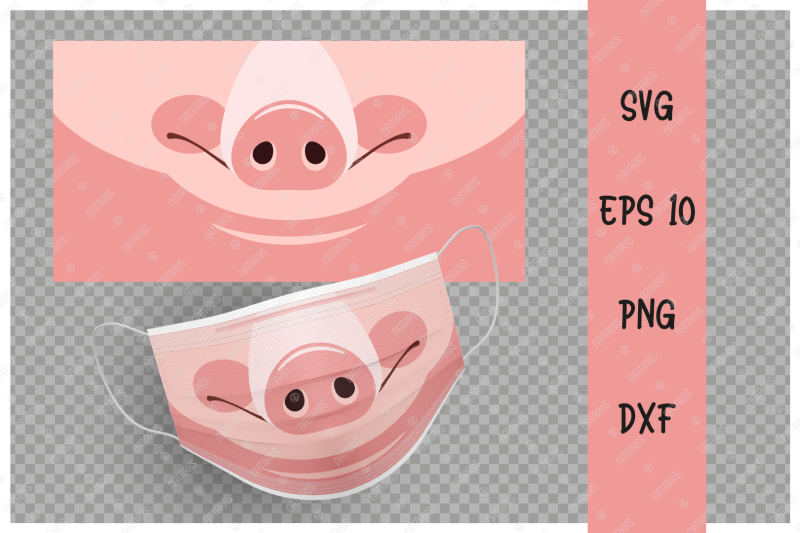 Cute Pig Animal Mouth For Protective Face Mask By Natariis Studio Thehungryjpeg Com