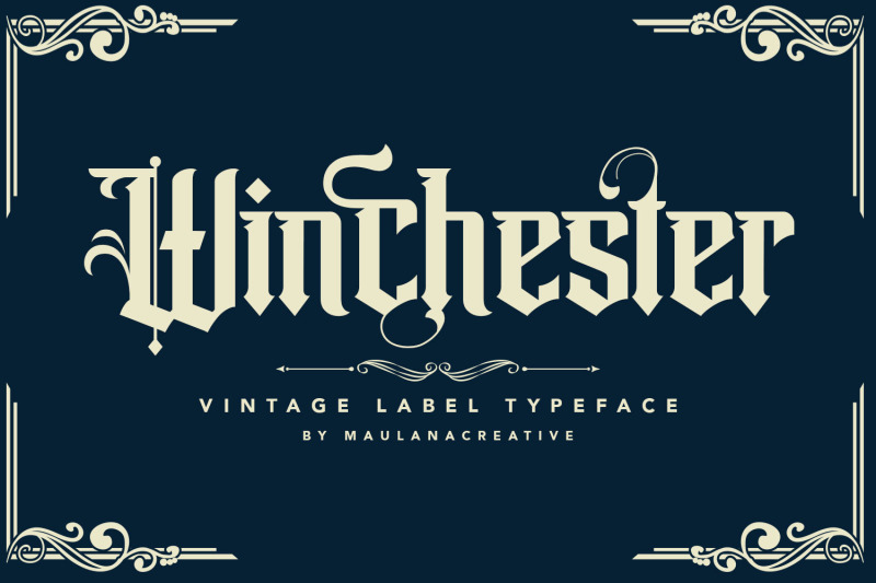 Winchester Blackletter Vintage Label Typeface Font By Maulana Creative Thehungryjpeg Com