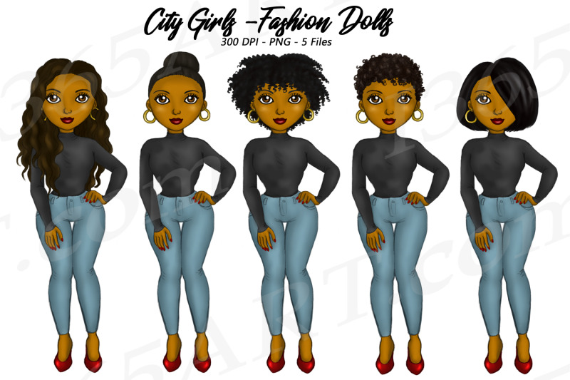 City Girl Clipart, Black Woman Clipart, Street Fashion PNG By I 365 Art ...
