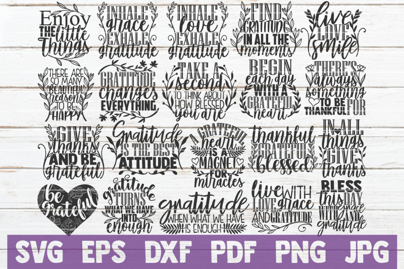 Gratitude SVG Bundle | Thankful SVG Cut Files By MintyMarshmallows ...