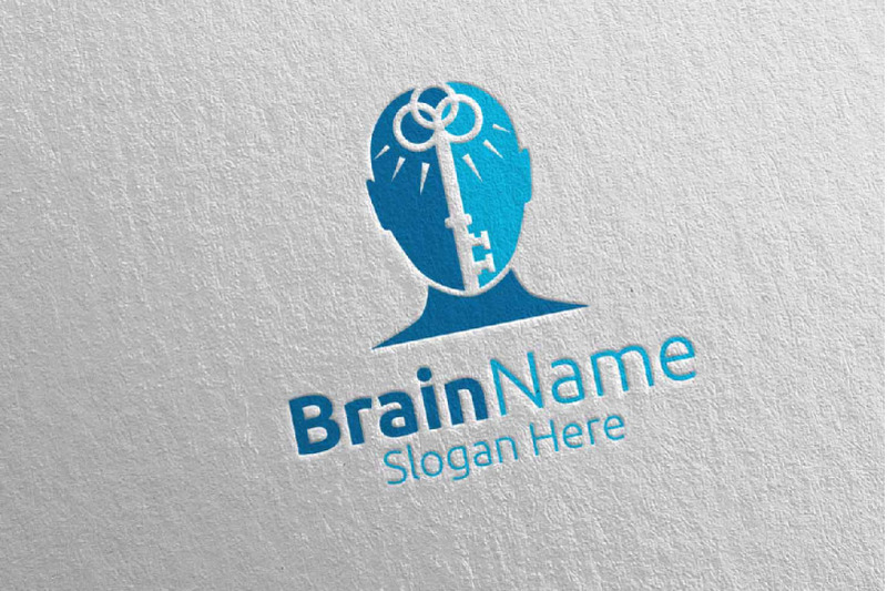 Key Brain Logo Design 29 By denayunethj | TheHungryJPEG