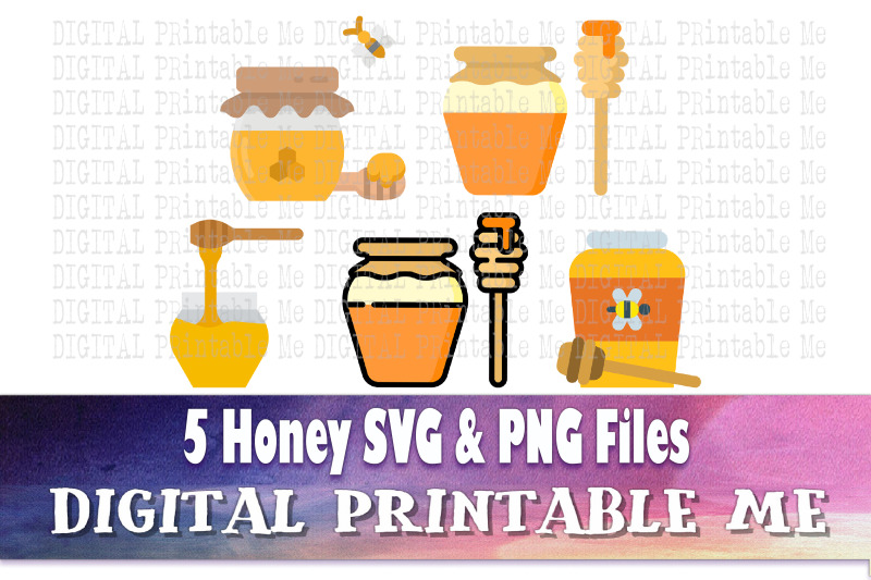 Honey Svg Pack Clip Art Bundle Png 5 Image Pack Digital Cut Files By Digitalprintableme Thehungryjpeg Com