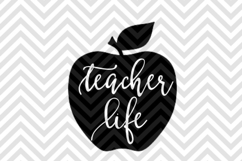 teacher apple black and white