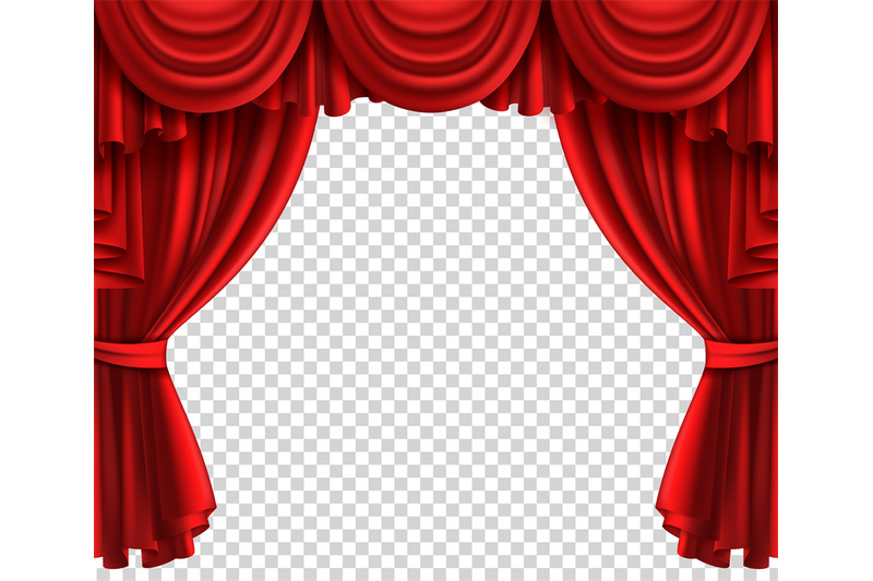Red Theatre Curtain Realistic Scene Portiere On Transpa Backgroun By Yummybuum Thehungryjpeg