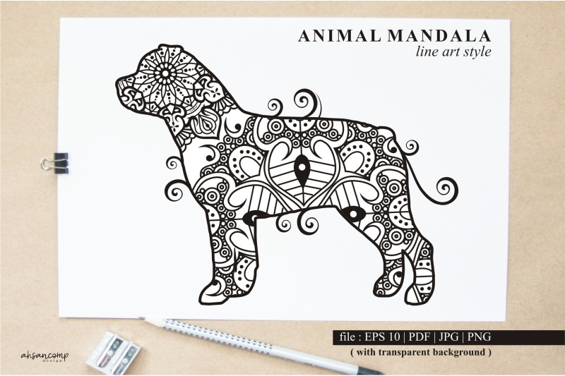 Download Dog Mandala Vector Line Art Style By Ahsancomp Studio ...