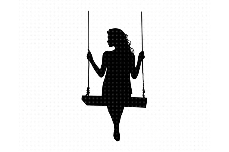 girl on a swing SVG, PNG, DXF, clipart, EPS, vector cut file By ...