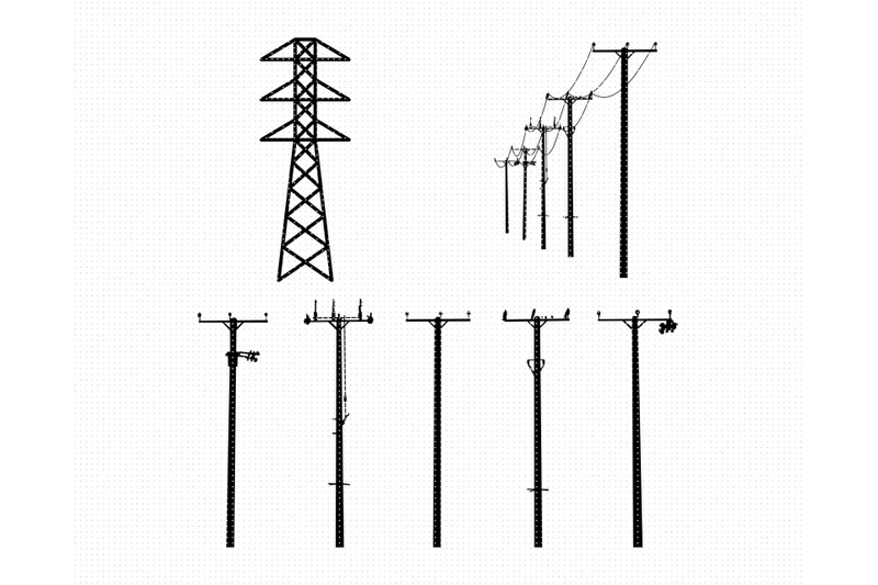 Power Lines Svg, Electrical Line Png, Dxf, Clipart, Eps, Vector Cut Fi 