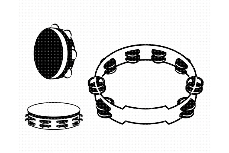 tambourine SVG, music PNG, DXF, clipart, EPS, vector cut file By ...