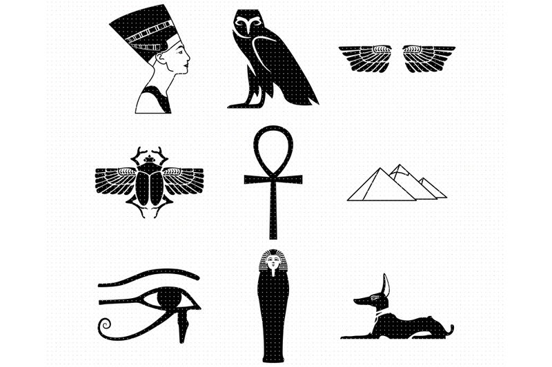 egyptian symbols SVG, egypt PNG, DXF, clipart, EPS, vector By