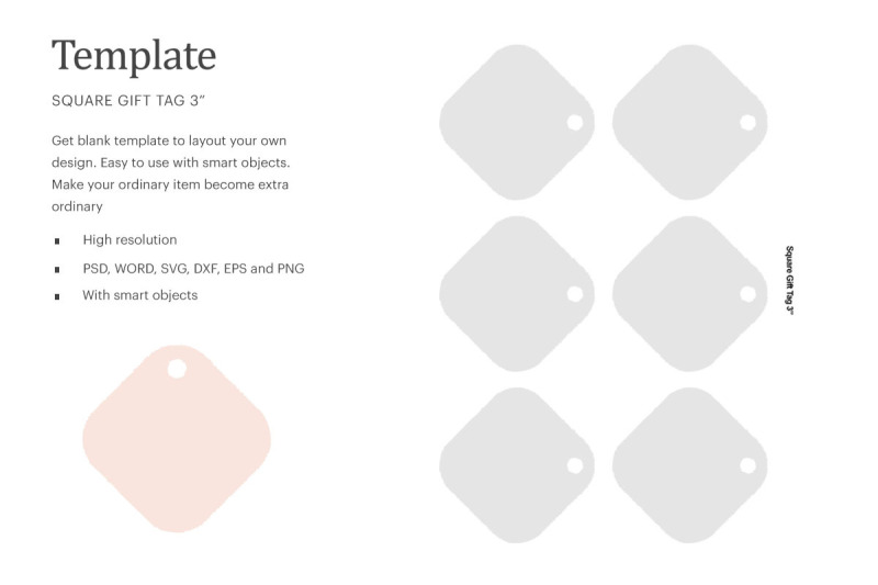 Square Gift Tag 3" Template By ariodsgn TheHungryJPEG
