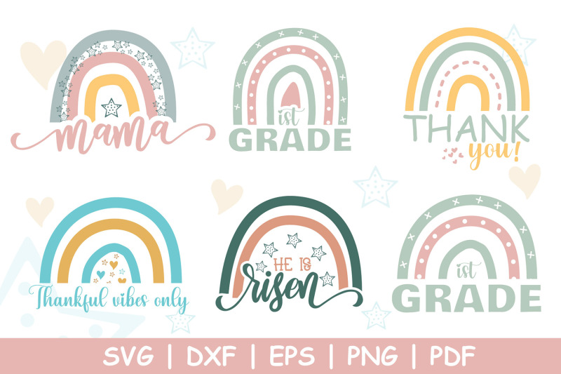 Download Boho Rainbow SVG Bundle, Boho Rainbow Clipart, SVG Cut ...