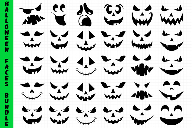 Halloween Faces Bundle By All About Svg | TheHungryJPEG