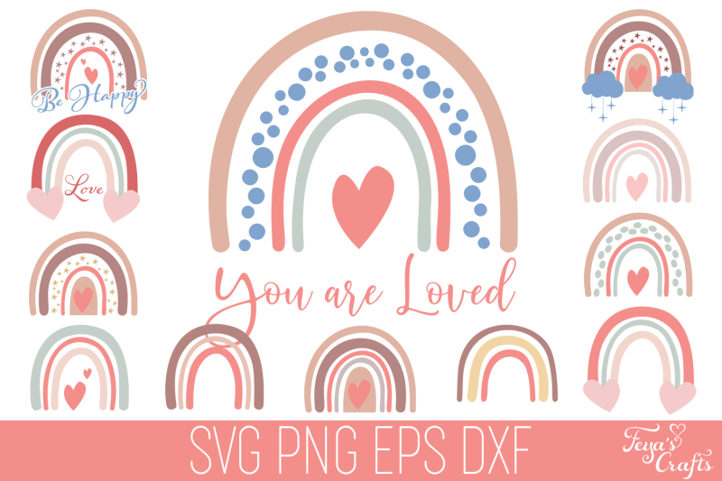 Download Boho Rainbow SVG Files Pack | Baby Rainbow SVG By ...