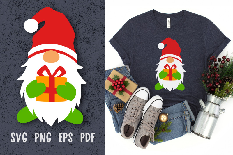 Santa gnome svg Christmas gnome svg cut files for cricut By Green Wolf ...