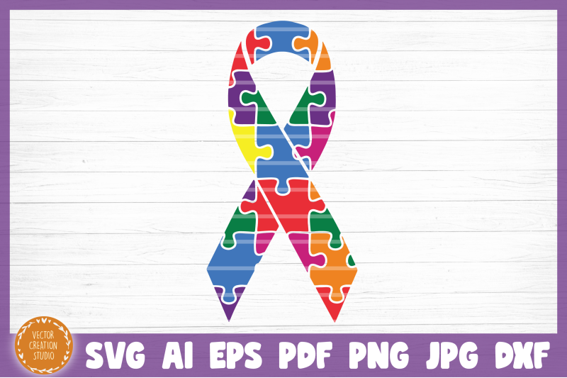 Autism Ribbon SVG Cut File By VectorCreationStudio | TheHungryJPEG