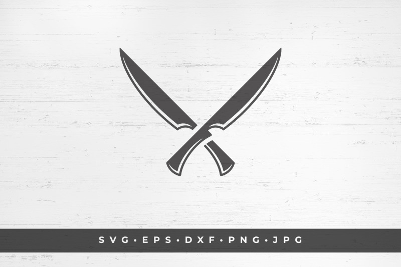 Two crossed knives icon isolated on white background vector illustrati ...