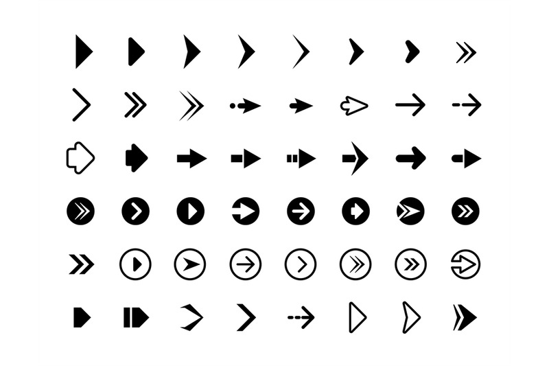 Web arrows. Symbols for website direction arrows signs buttons vector ...