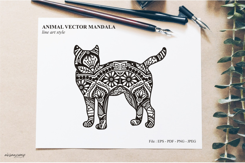 Animal Vector Mandala Line Art Style By Ahsancomp Studio | TheHungryJPEG