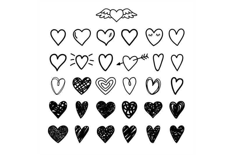 Hand Drawn Painted Hearts By Smartstartstocker 