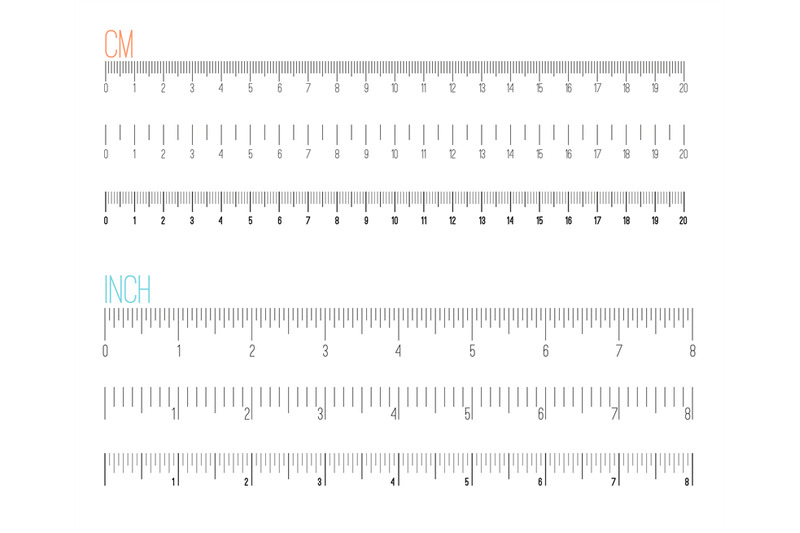 Inch and metric measuring rulers By SmartStartStocker | TheHungryJPEG