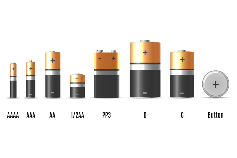 Alkaline batterie set By vectortatu | TheHungryJPEG