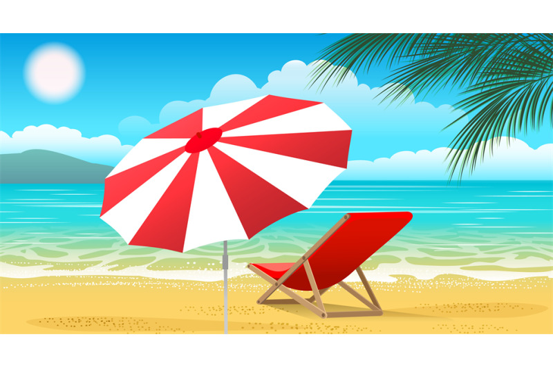 Summer paradise landscape By vectortatu | TheHungryJPEG