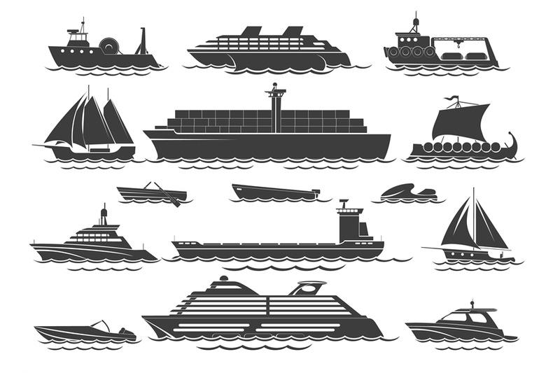 Silhouette of vessels By vectortatu | TheHungryJPEG