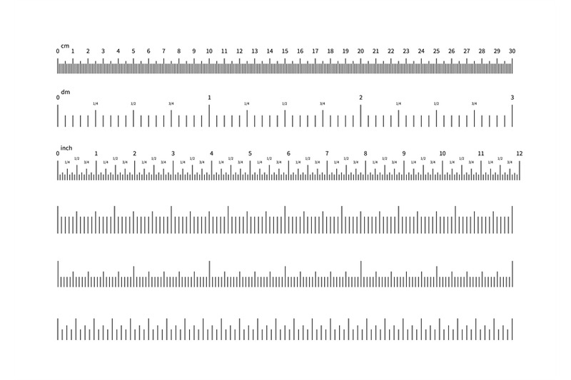 Premium Vector  Measuring scale black scale for rulers different units of  measurement rulers set