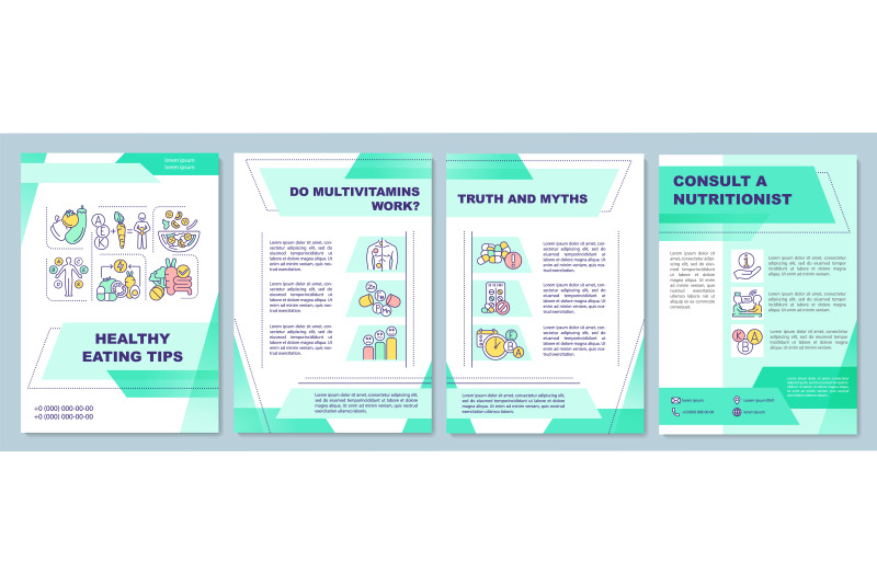 Healthy eating tips brochure template By bsd studio | TheHungryJPEG