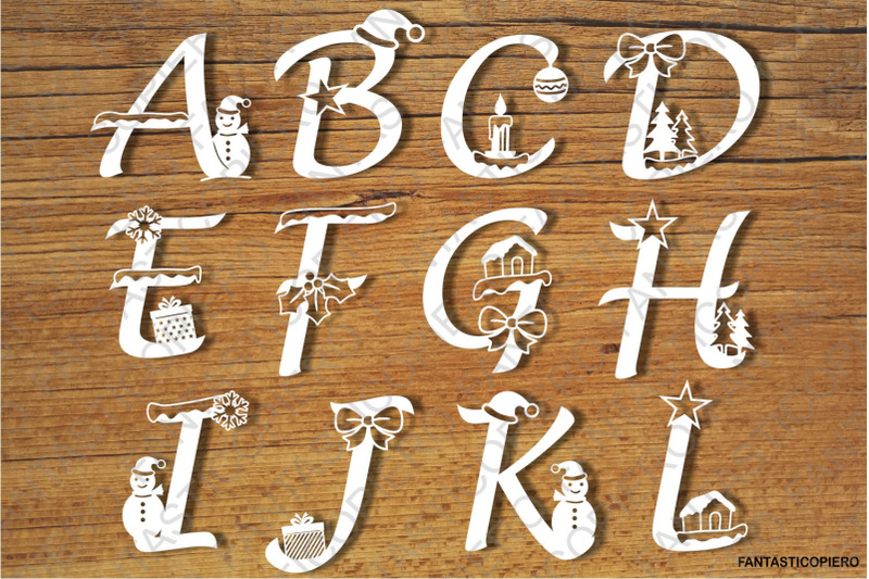 Download Decorated Christmas Alphabet And Numbers Svg Files By Fantasticopiero Thehungryjpeg Com 3D SVG Files Ideas | SVG, Paper Crafts, SVG File