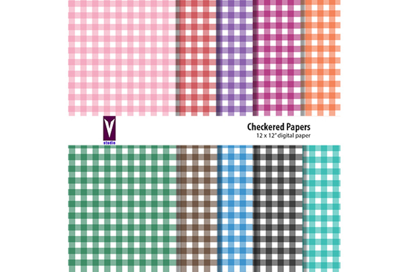 Checkered Papers - printable By V-Studio | TheHungryJPEG