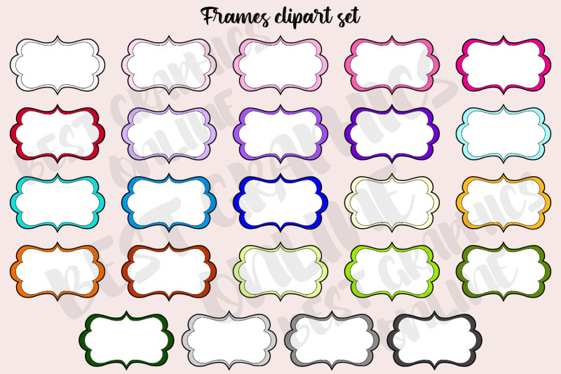 Frames Clipart Set Rainbow Frames By Best Graphics Online | TheHungryJPEG