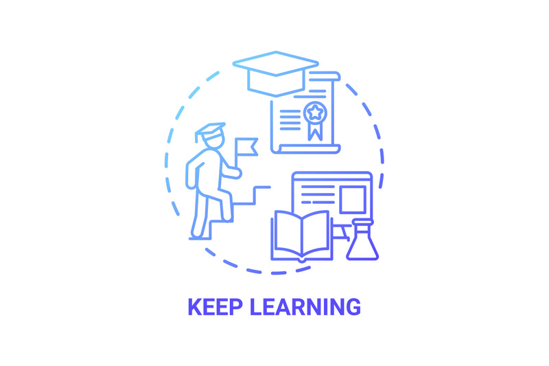 Keep learning concept icon By bsd studio | TheHungryJPEG