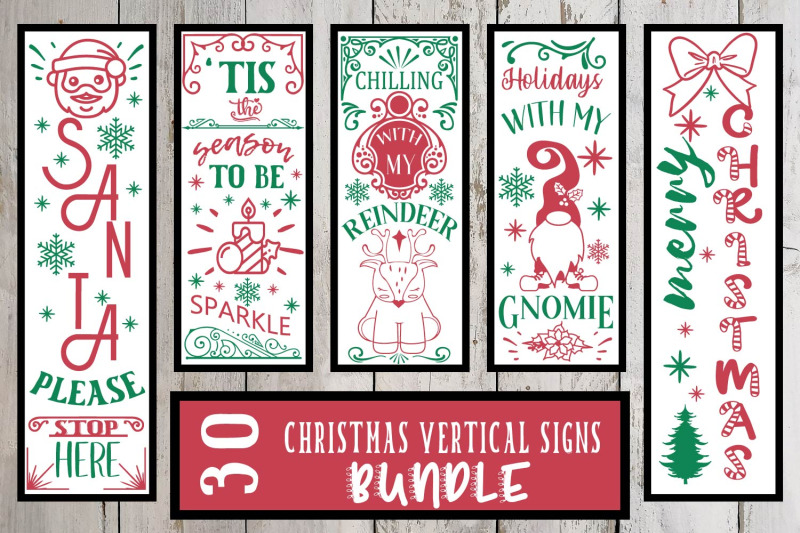 Christmas Vertical Porch Signs Svg Bundle By Sintegra | TheHungryJPEG