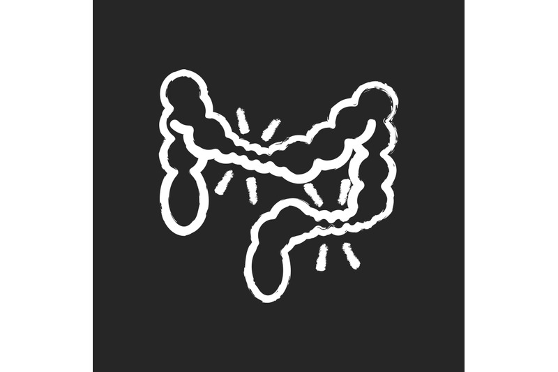 Irritable Bowel Syndrome Chalk White Icon On Black Background By Bsd ...