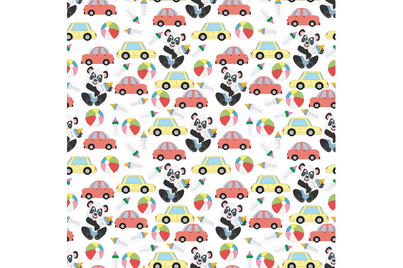 pattern of cute baby panda By CurutDesign | TheHungryJPEG