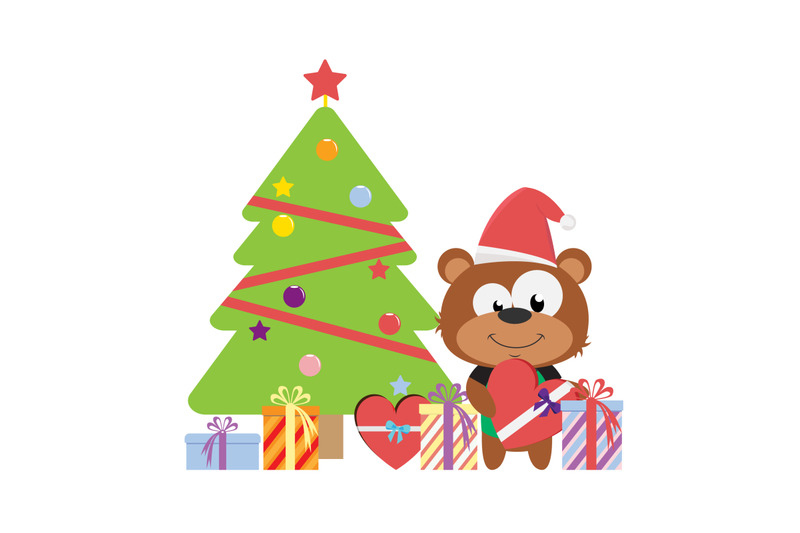 cute bear with gift By CurutDesign | TheHungryJPEG