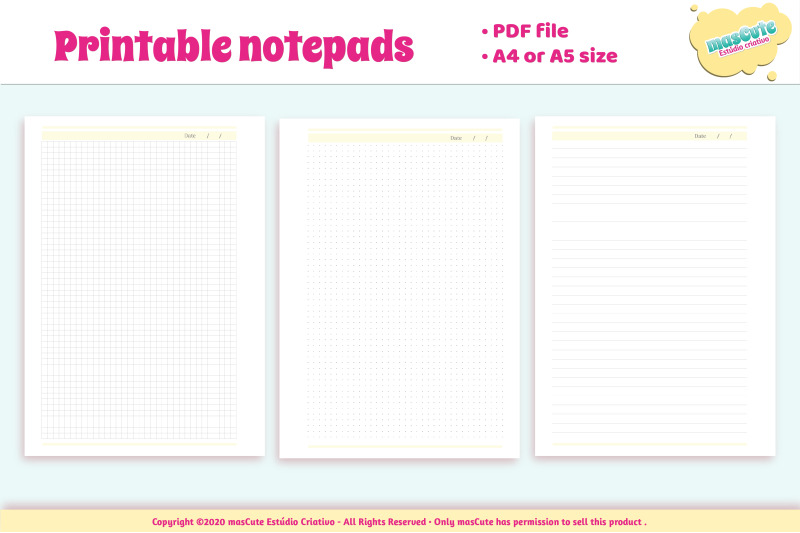 Printable Notepads pages Set By mascuteestudio | TheHungryJPEG