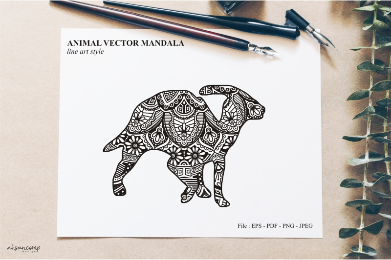 Animal Vector Mandala Line Art Style By Ahsancomp Studio | TheHungryJPEG