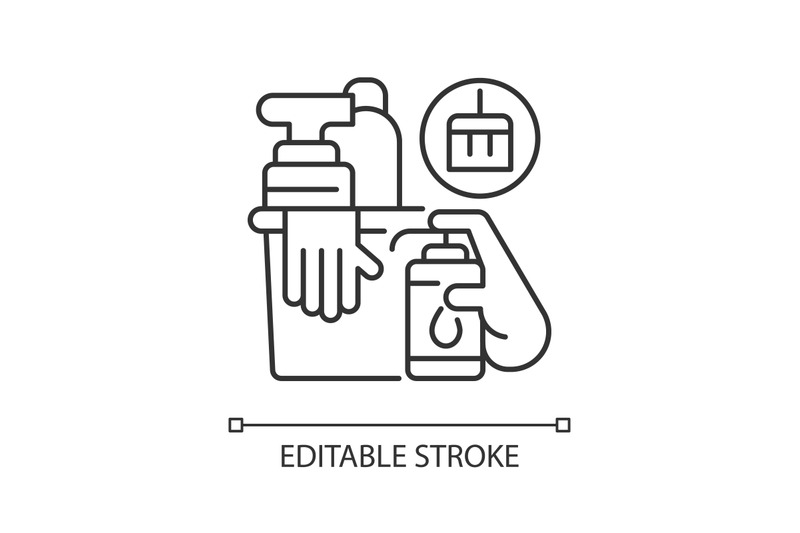 Hygiene products and services linear icon By bsd studio | TheHungryJPEG