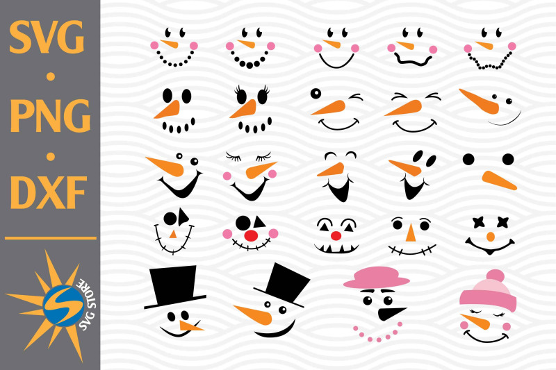 Snowman Face SVG, PNG, DXF Digital Files Include By SVGStoreShop ...