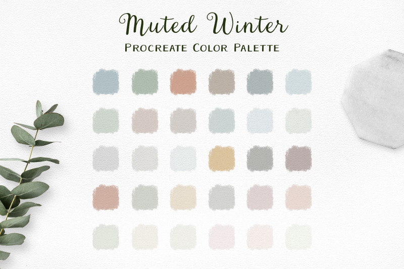 Muted Winter Procreate Color Palette By auramarina | TheHungryJPEG