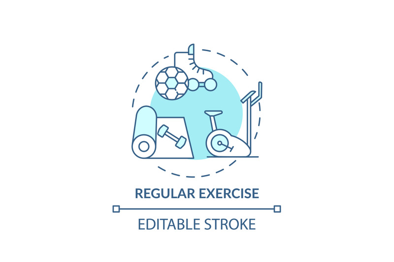 Regular exercise turquoise concept icon By bsd studio | TheHungryJPEG