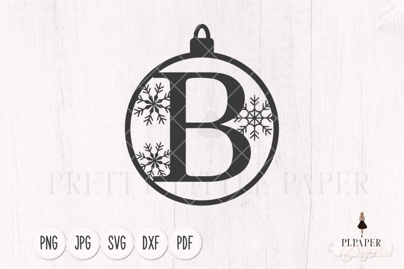 Christmas Monogram Svg, Christmas Ornament Svg, Letter B Svg By ...