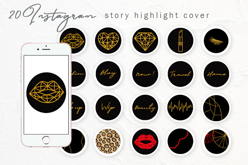Instagram Stickers Story Highlights Cover Planner Icons 