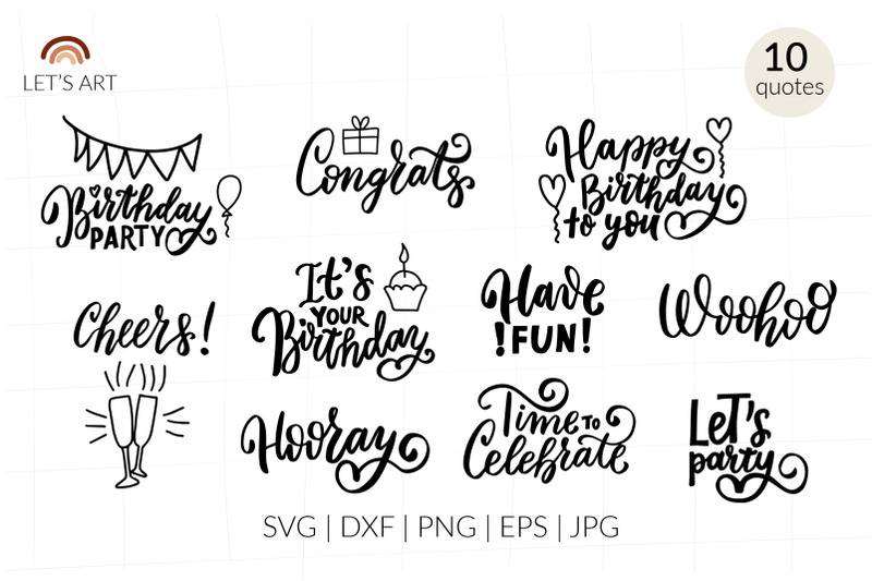 Birthday svg. Birthday party quotes svg. Happy birthday svg. By ...