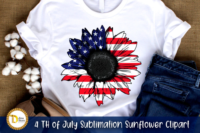 Download 4 th of july Sublimation Sunflower clipart By Dina store 4 ...