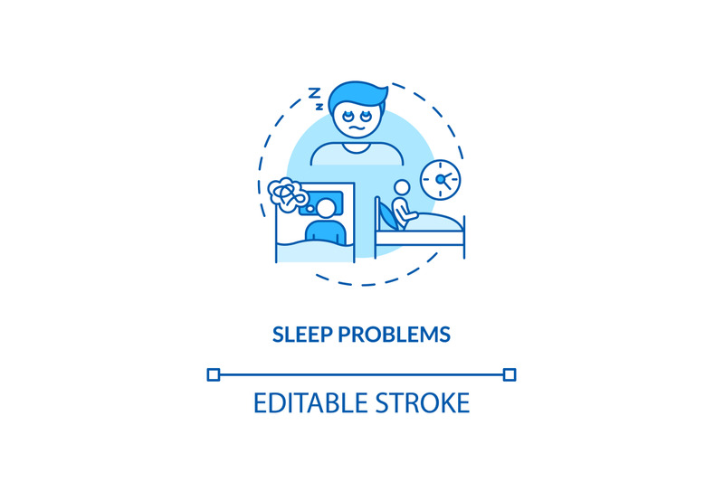 Sleep Problems Concept Icon By Bsd Art Factory 